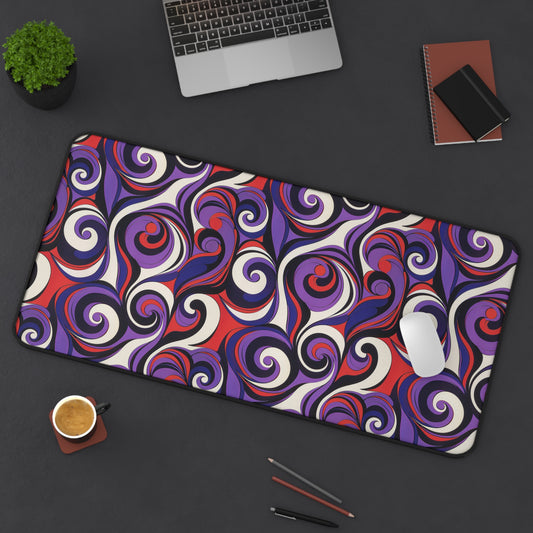 Groovy Swirls of Dynamic Purple, Red, and Blue Abstract Pattern Gaming Mouse Pad  Desk Mat  - 3 Sizes