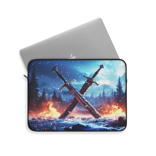 Fantasy Viking War Swords After Battle - Laptop or Ipad Protective Sleeve 3 Sizes