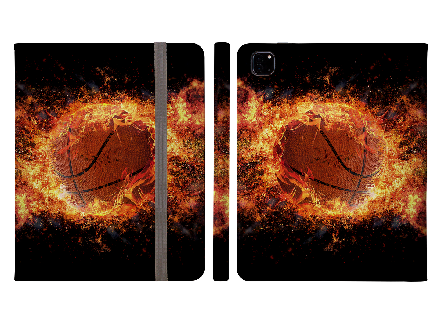 Fiery Basketball Protective iPad Pro 11 & Pro 12.9 Protective Case and Pencil Holder