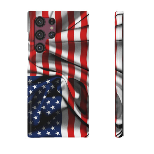 Proudly Unfurling: The American Flag Waves in Patriotic Splendor Samsung Slim Cases