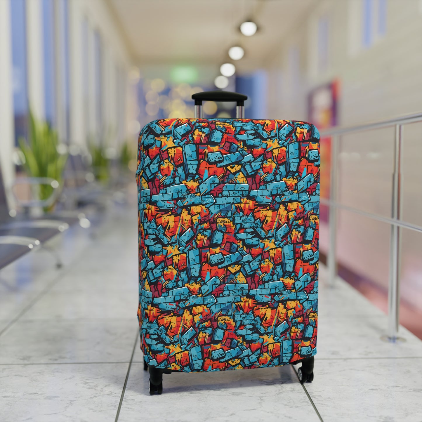 3D Brick Wall Graffiti Design  - Luggage Protector and Cover 3 Sizes