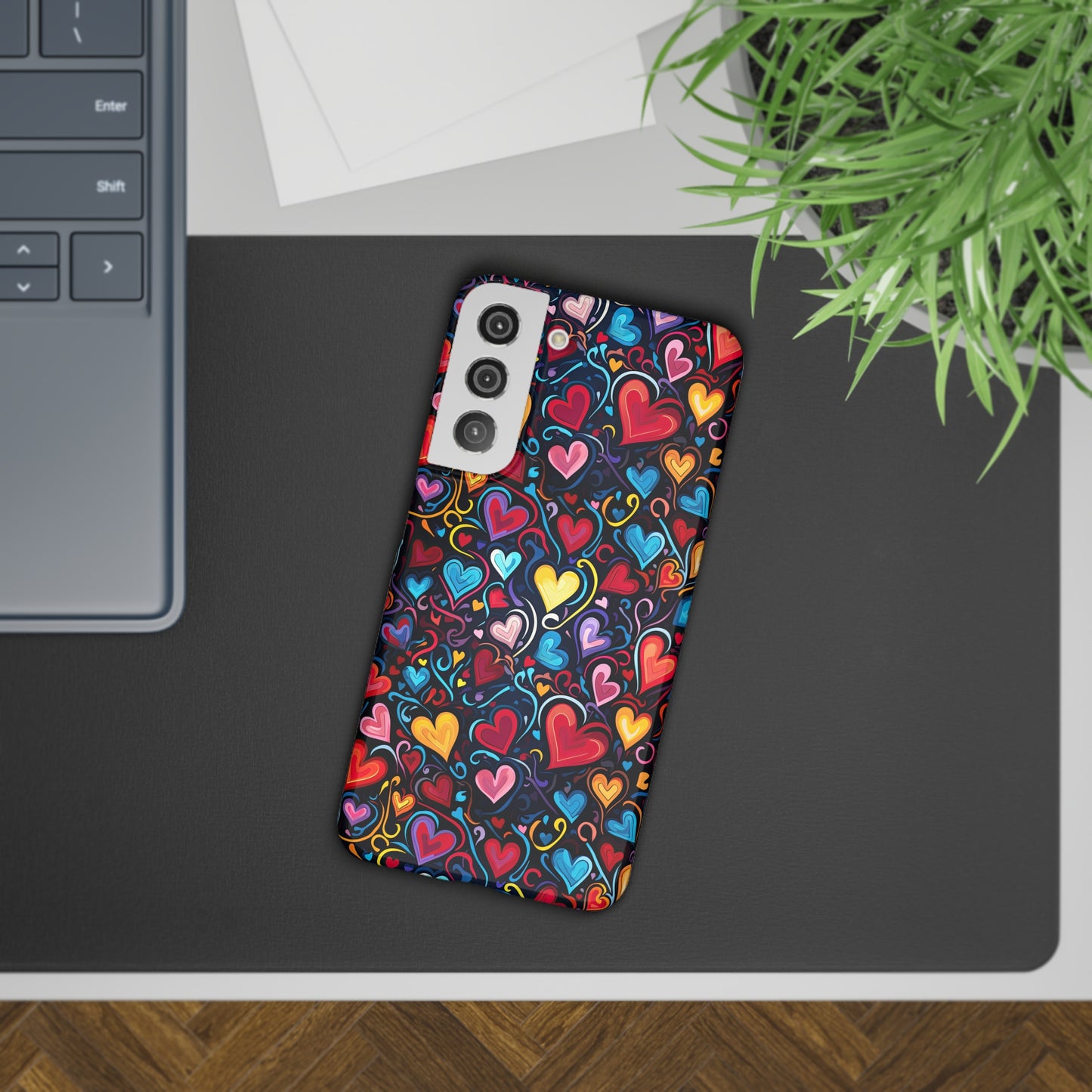 Whimsical Colorful Heart Design Samsung Slim Cases