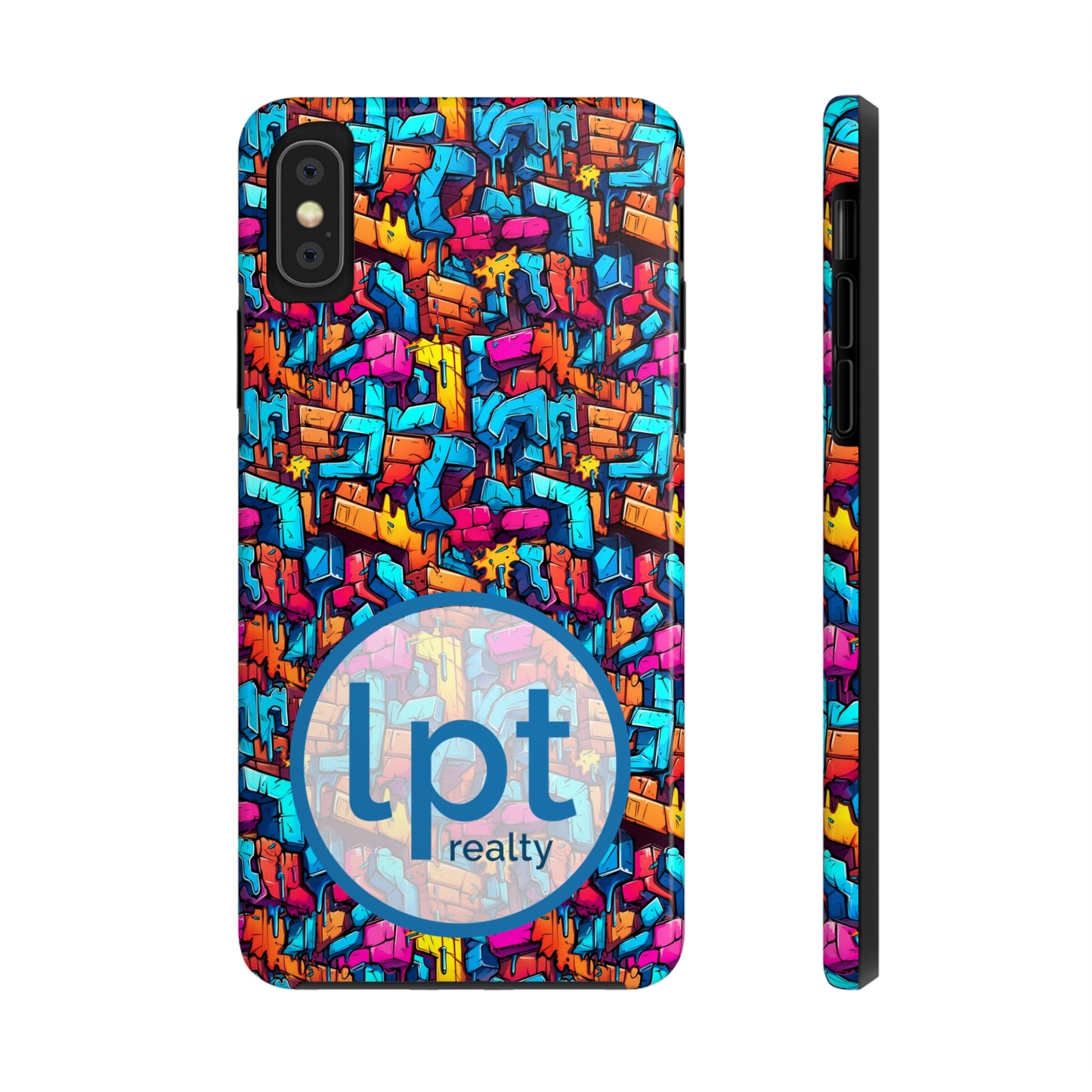 LPT Realty Logo -  3D Rainbow Colored Graphic Blocks Design Iphone Tough Phone Case