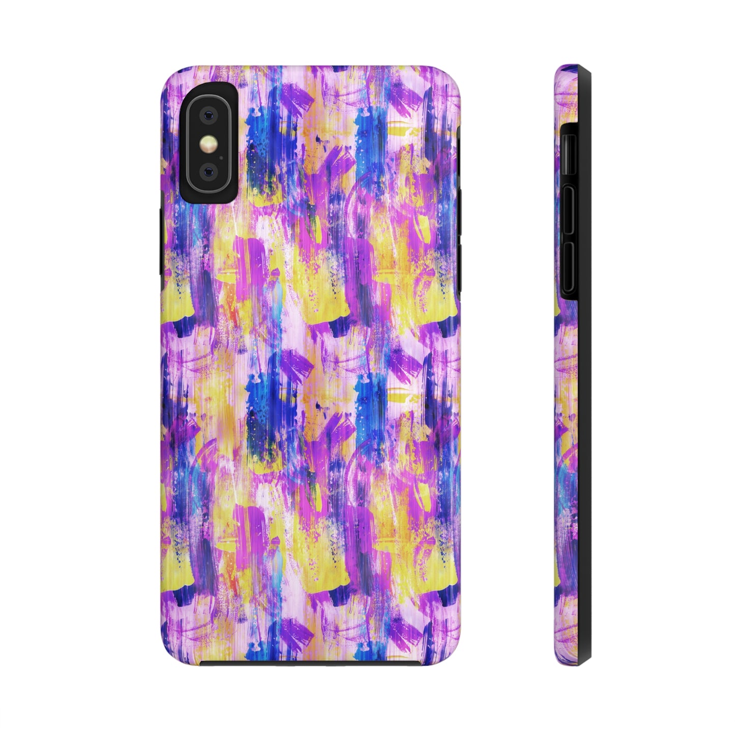 Pink & Yellow Spring Painted Abstract Iphone Tough Phone Case