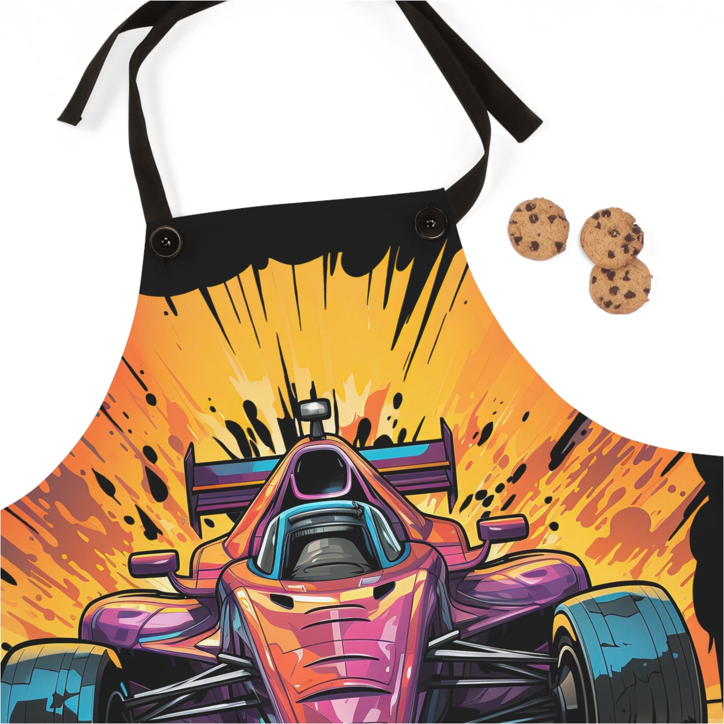 Indy Car Night Racing Design - Kitchen Chef Apron