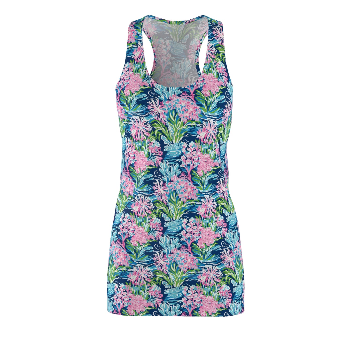 Blush Blossoms: Watercolor   Water Garden Adorned with Pink Flowers Women's Racerback Dress XS - 2XL