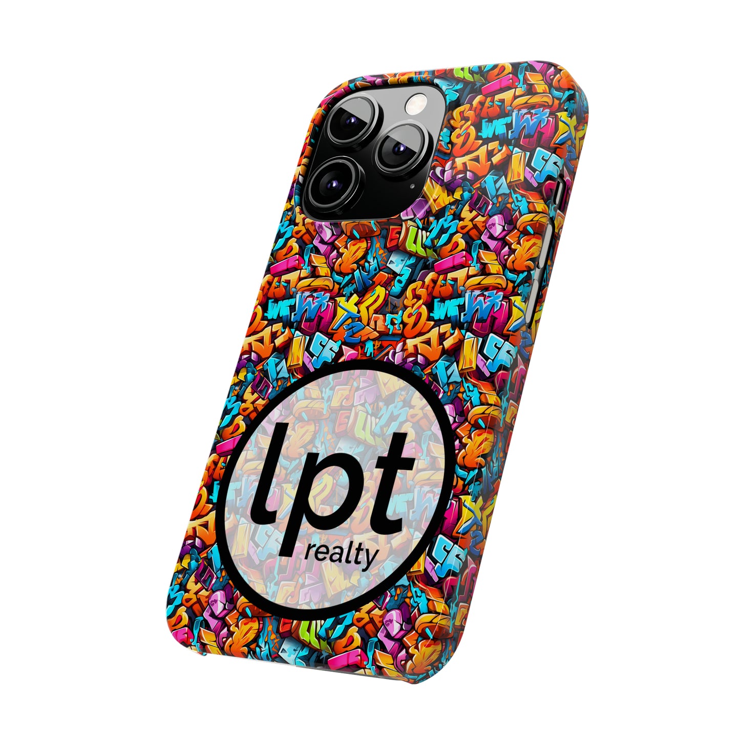 LPT Realty Logo -  3D Street Art Graffiti Design Iphone 15-12 Slim Phone Case