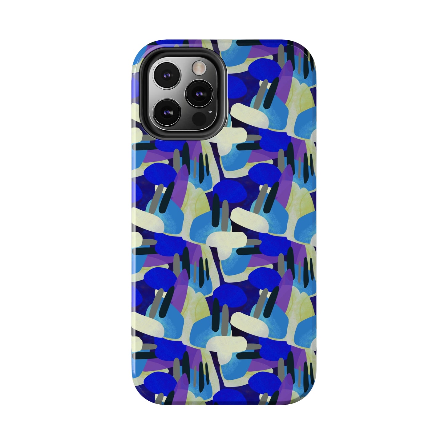 Blue, Purple and Green Abstract Design Iphone Tough Phone Case