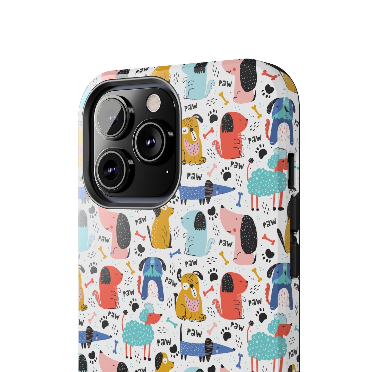 Playful Pups: Colorful Cartoon Dogs Iphone Tough Phone Case