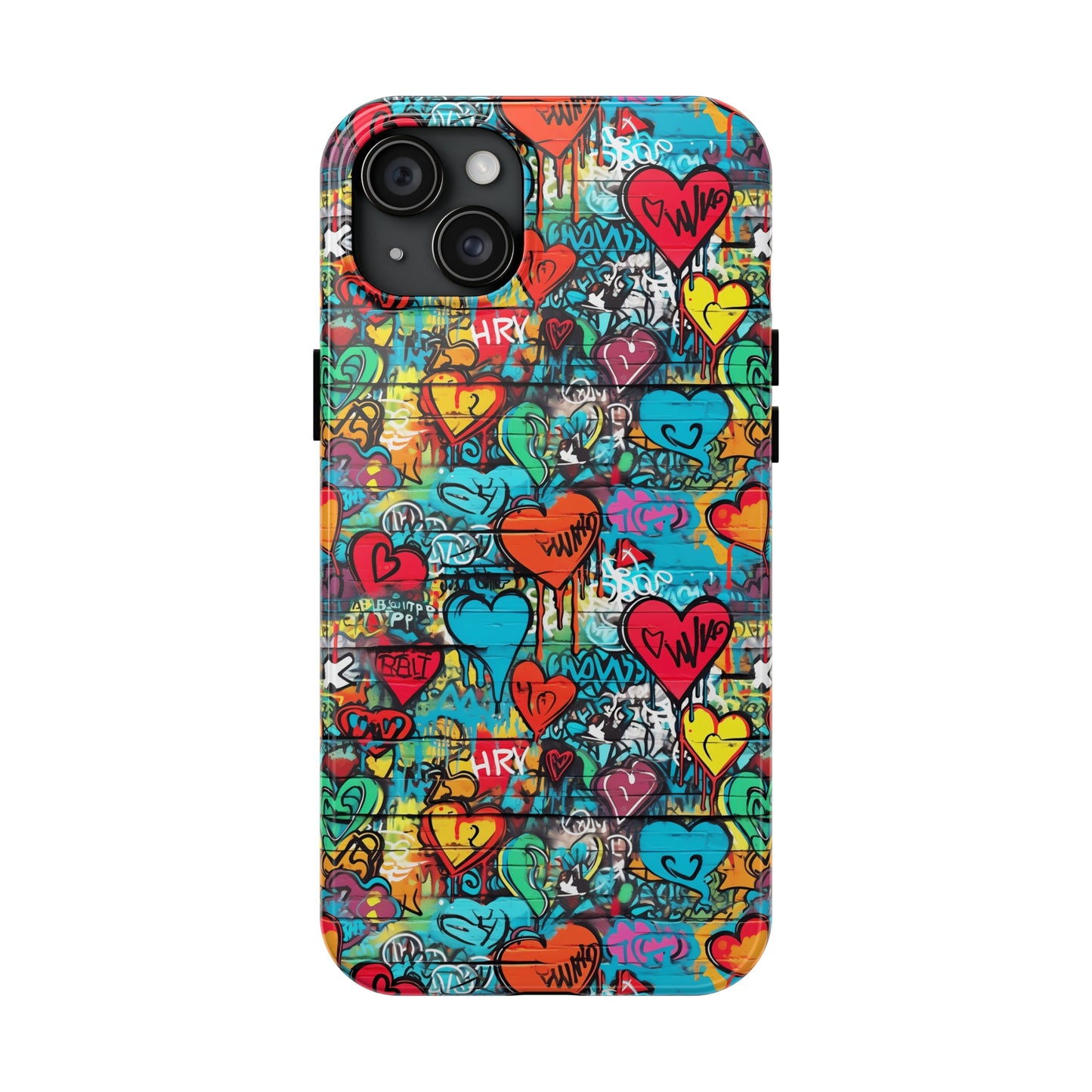 Street Art Graffiti Hearts Design Iphone Tough Phone Case