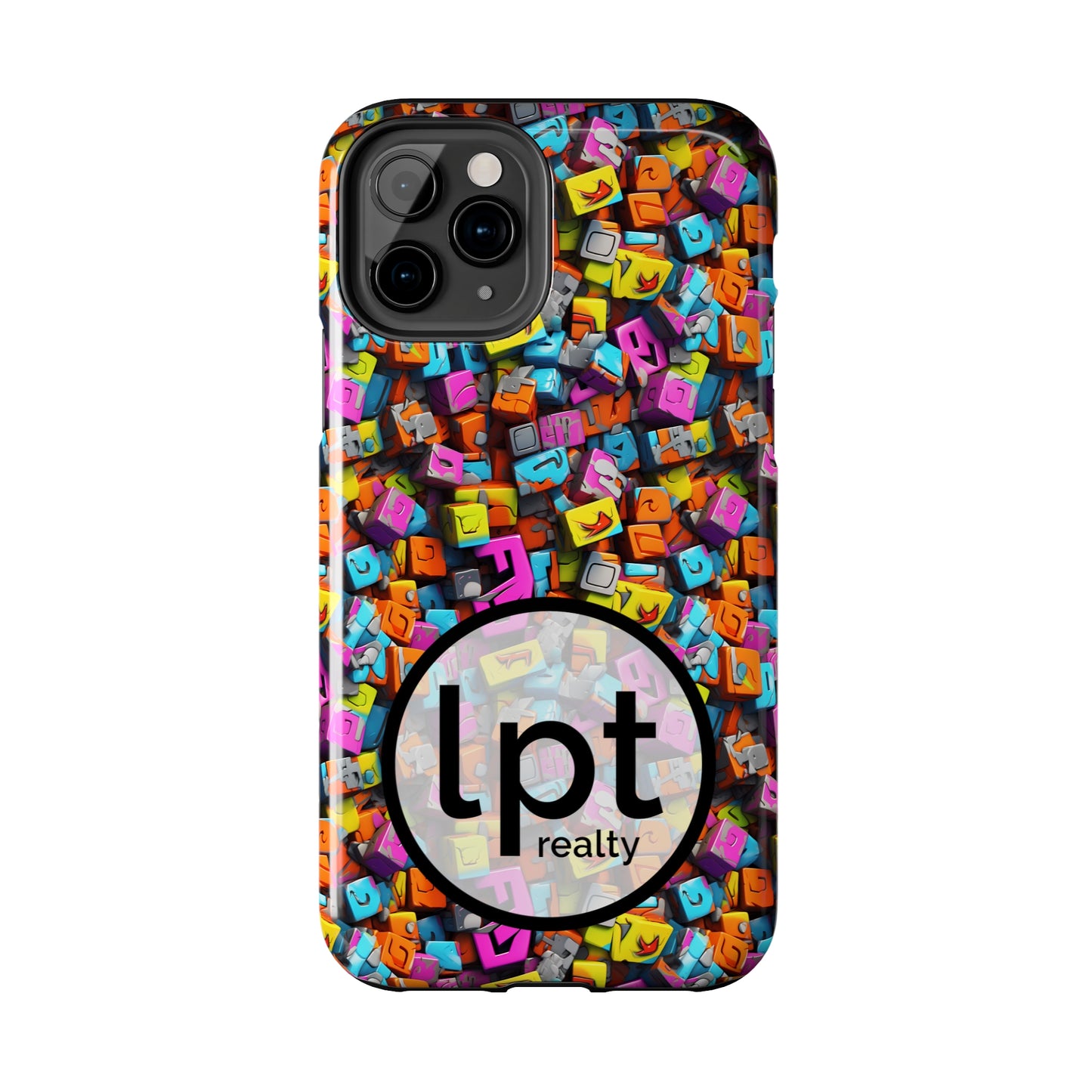 LPT Realty Logo -  3D Abstract Colorful Block Design Iphone Tough Phone Case