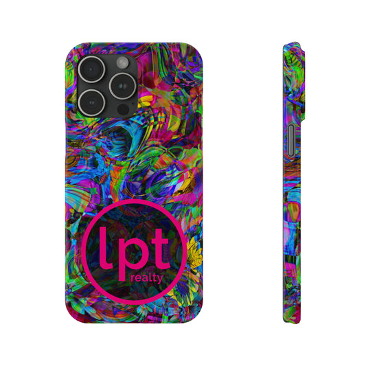 LPT Realty Logo -  Rainbow Swirls Design Iphone 15-12 Slim Phone Case