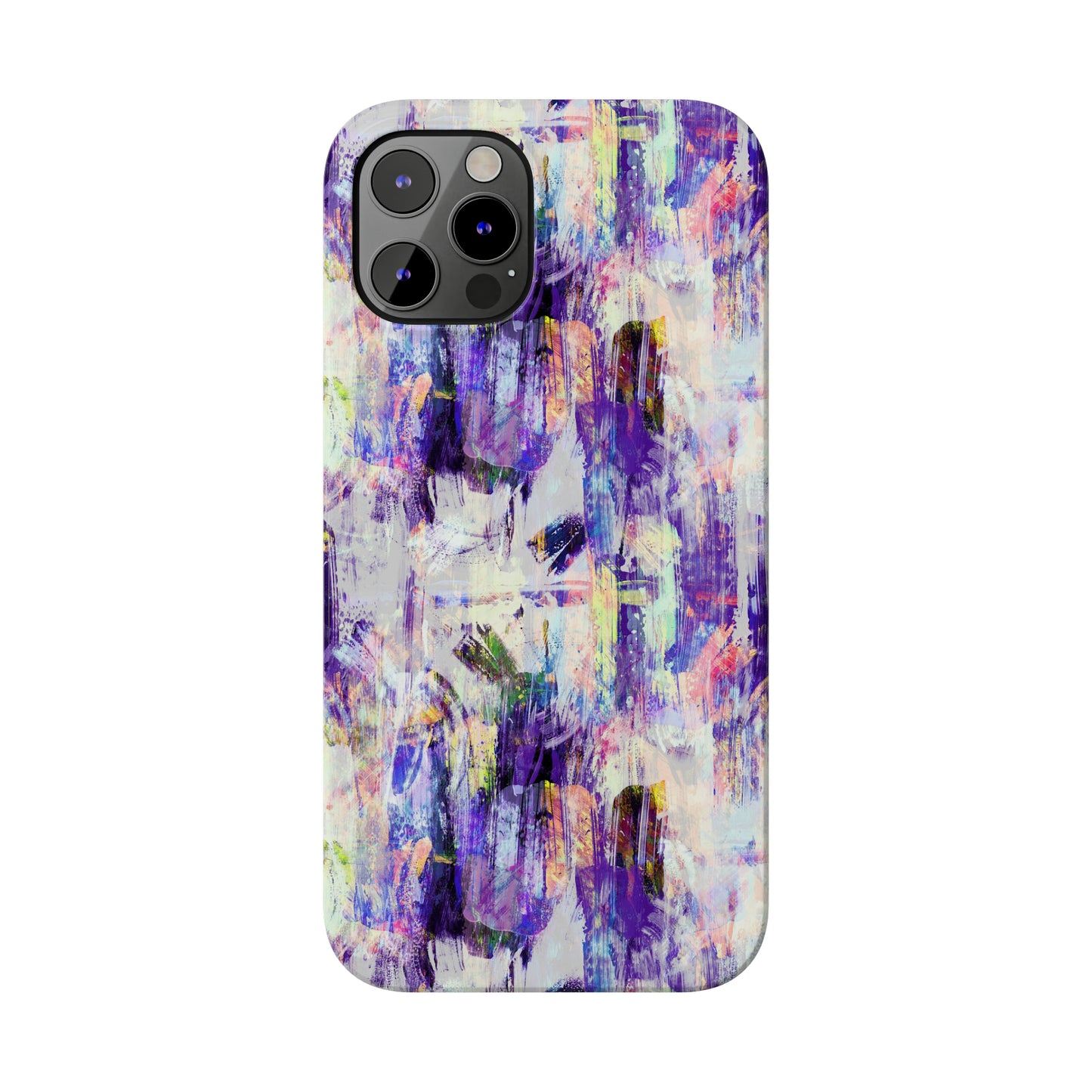 Purple Spring Painted Abstract Iphone 15-12 Slim Phone Case