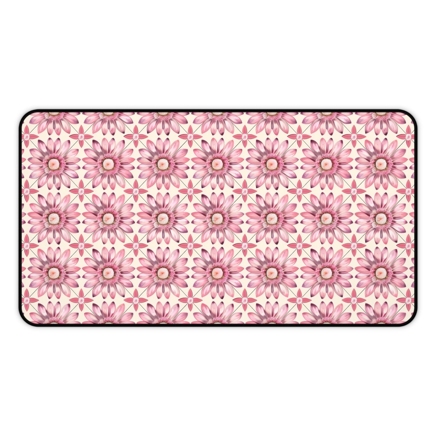 Radiant Pink Daisy Floral Pattern Extended Gaming Mouse Pad  Desk Mat  - 3 Sizes