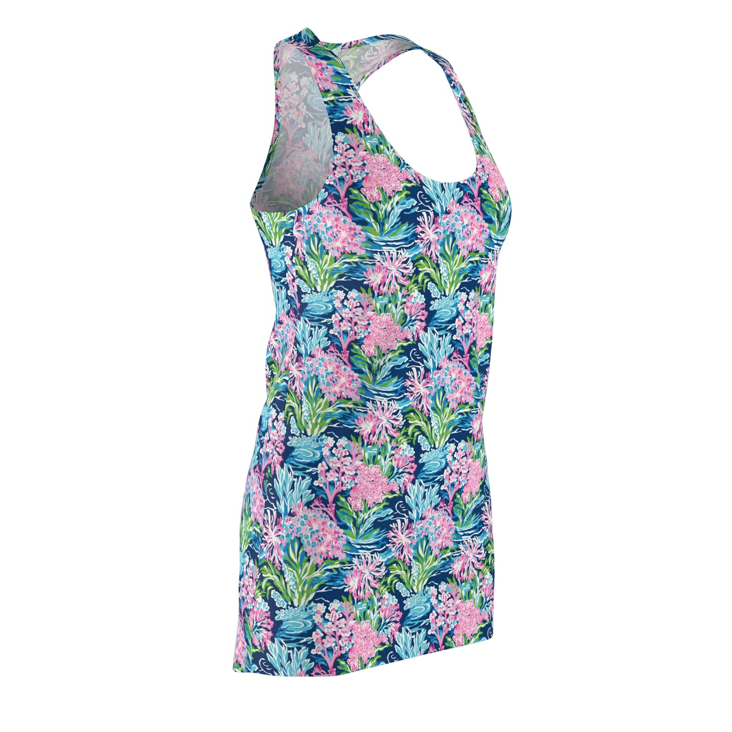 Blush Blossoms: Watercolor   Water Garden Adorned with Pink Flowers Women's Racerback Dress XS - 2XL