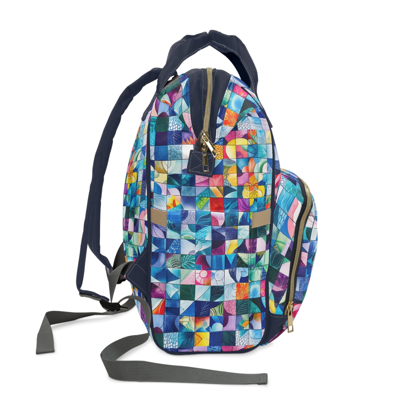 Artistic Kaleidoscope: Abstract Patchwork of Diverse Art Styles Multifunctional Diaper Backpack