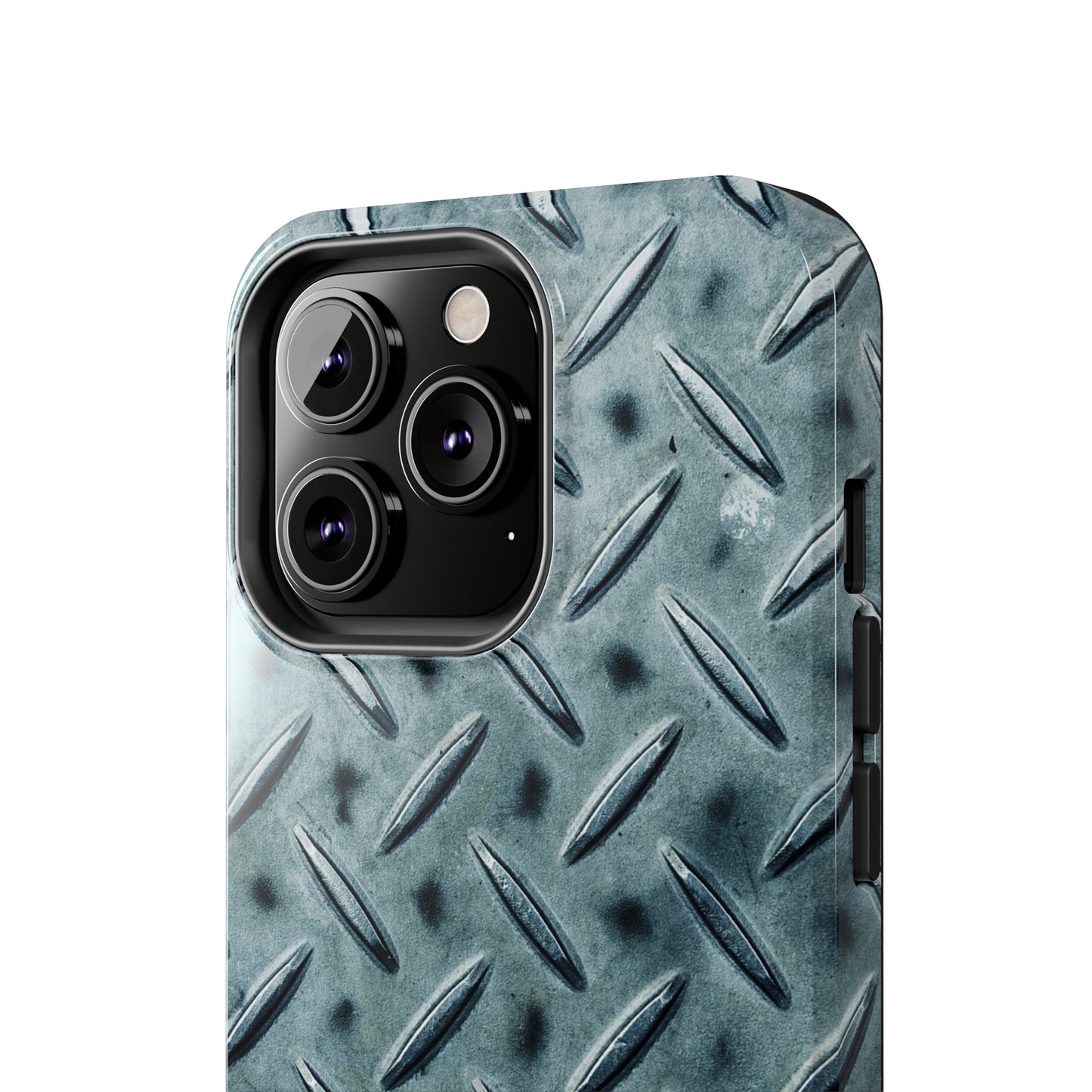 Blue Steel Diamond Plate Design Iphone Tough Phone Case