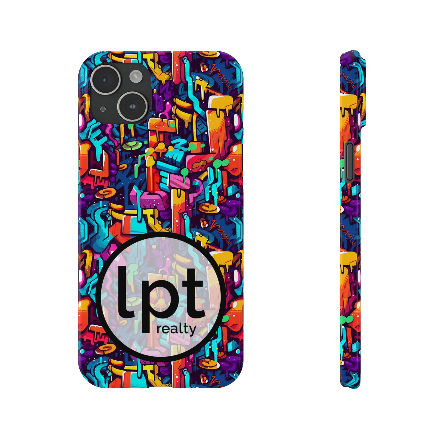 LPT Realty Logo -  3D Abstract Colorful Street Graffiti Art Design Iphone 15-12 Slim Phone Case