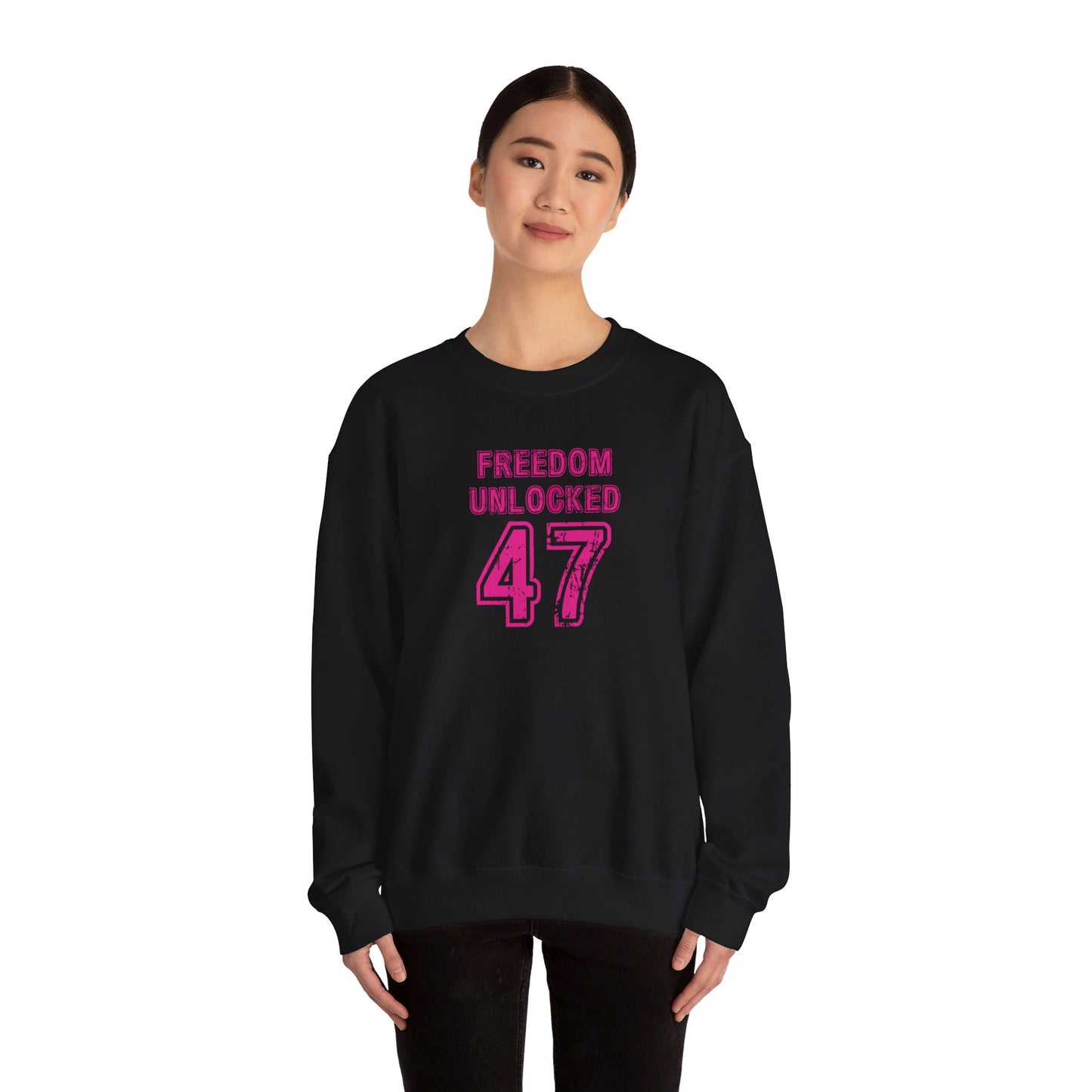 Freedom Unlock 47 in Pink Crewneck Sweatshirt Unisex S-3XL