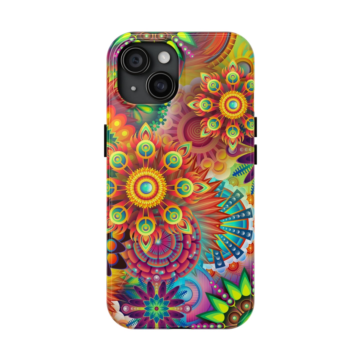 Rainbow Flower Power Design Iphone Tough Phone Case