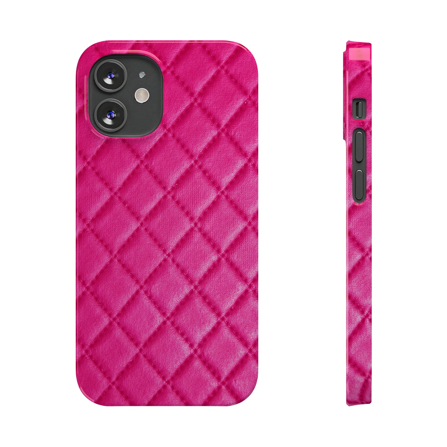 Pink Quilted Design Iphone 15-12 Slim Phone Case