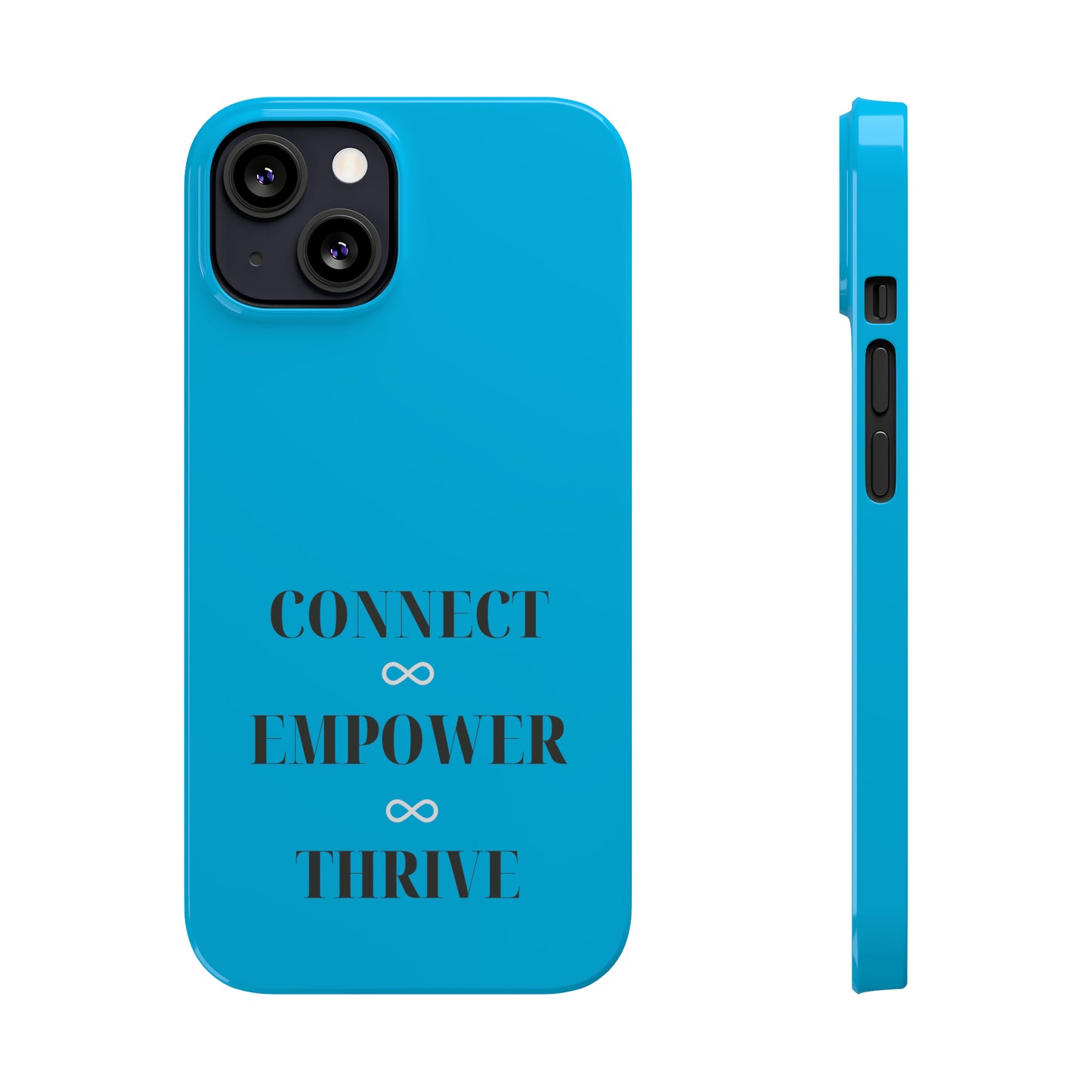 Blue with Connect Empower Thrive Iphone 15-12 Slim Phone Case