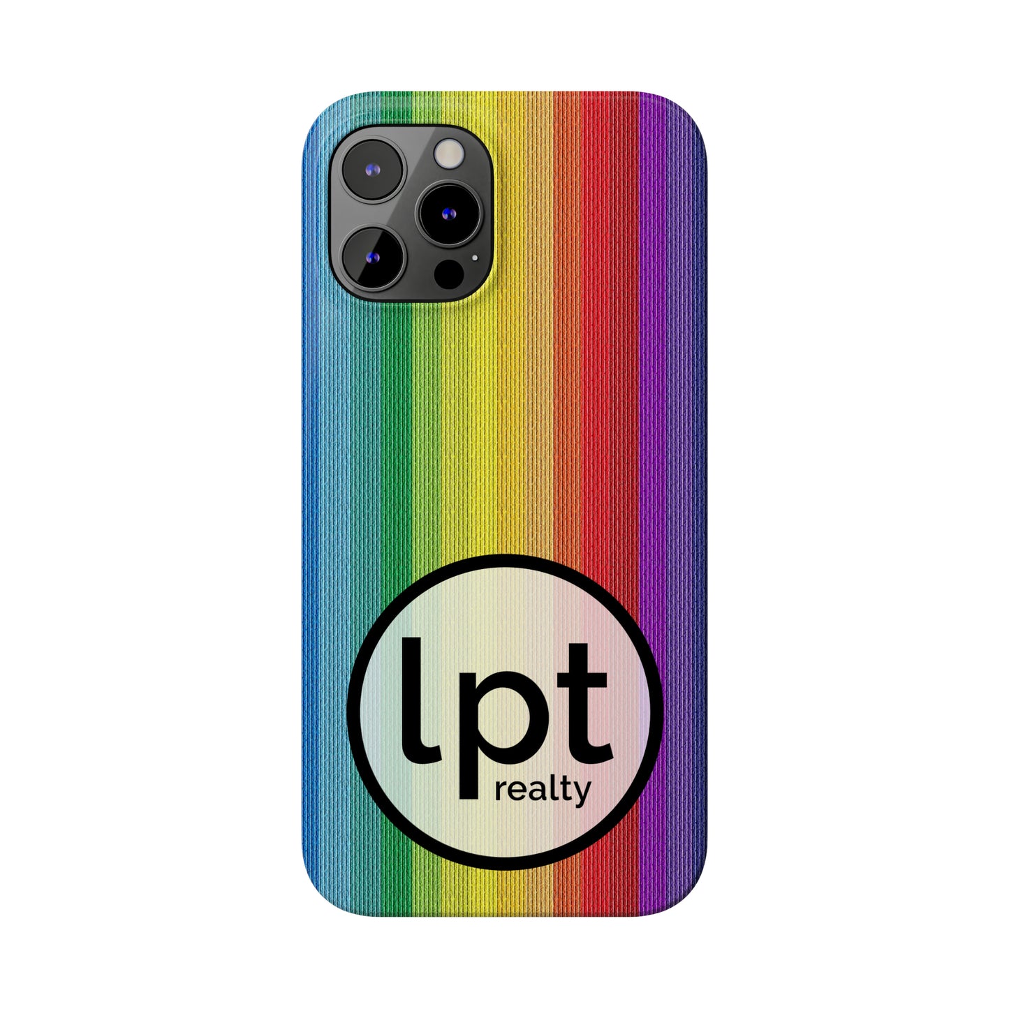 LPT Realty Logo -  Rainbow Stripe Design Iphone 15-12 Slim Phone Case