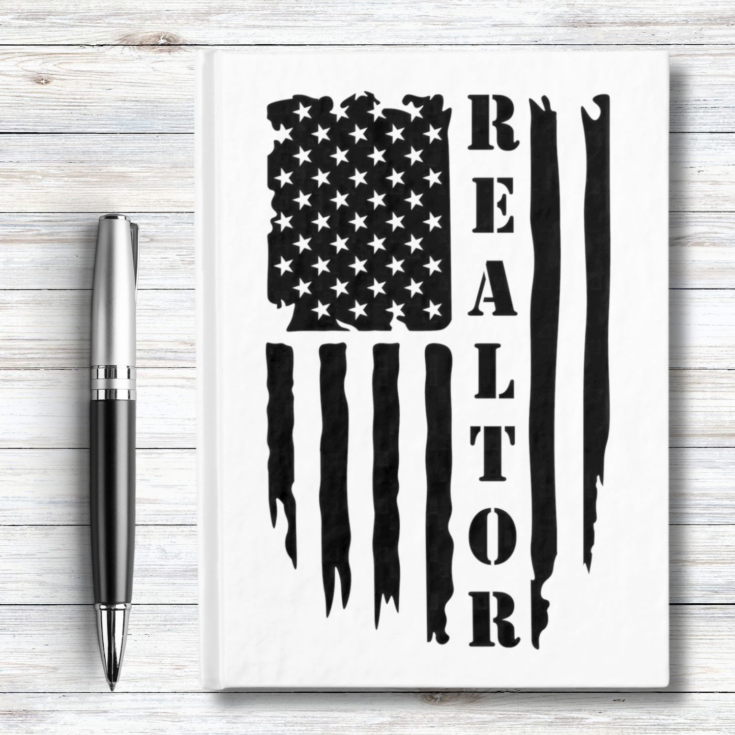 American Flag & Realtor White   - Hardcover Ruled Line Journal 5" x 7"