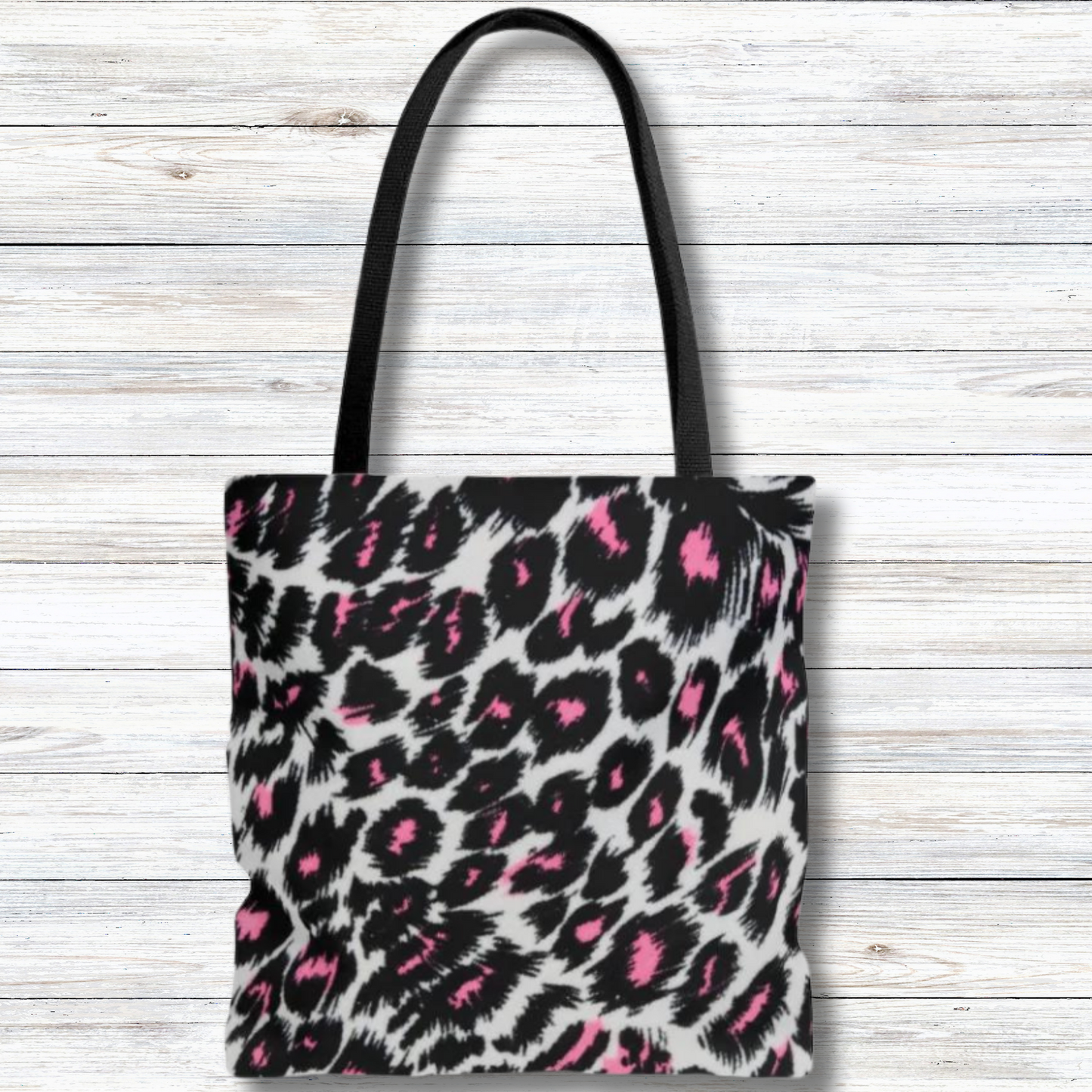 Fierce Femininity Pink and Black Leopard Print - Canvas Tote 3 Sizes