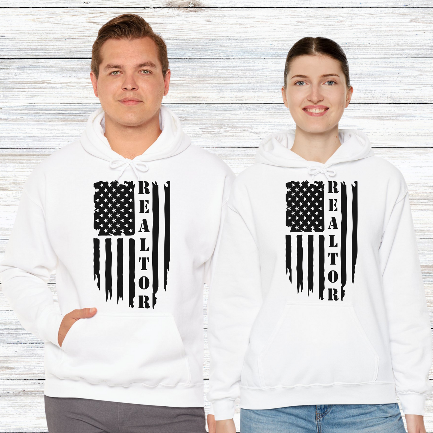 American Flag & Realtor - Hooded Sweatshirt S-5XL