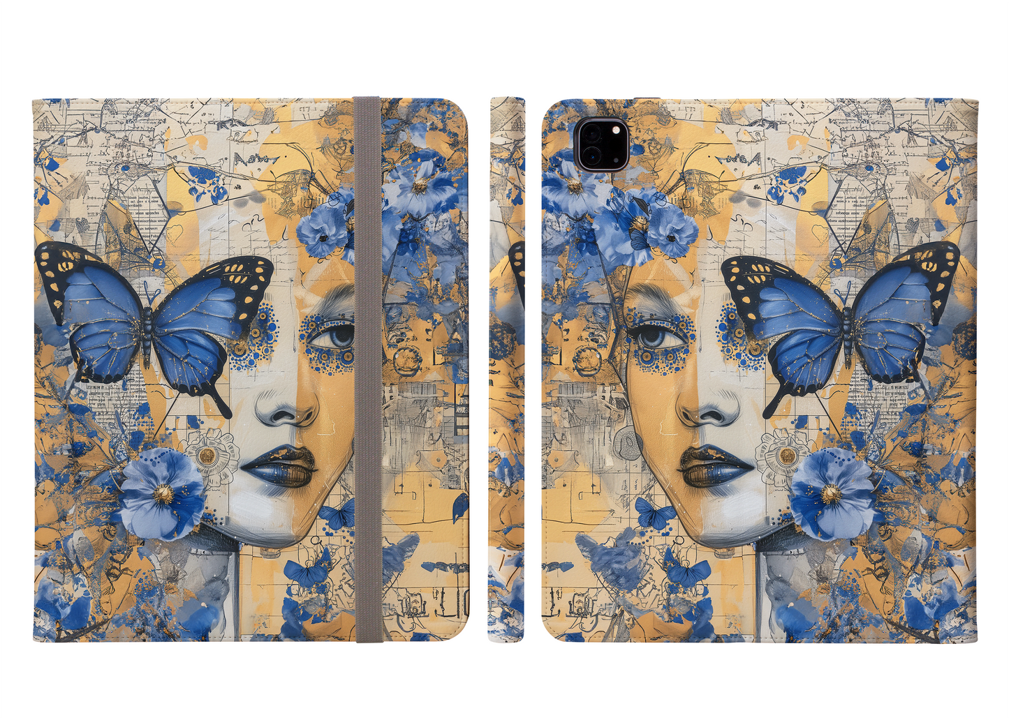 Rustic Urban Butterfly Reflection Protective iPad Pro 11 & Pro 12.9 Protective Case and Pencil Holder