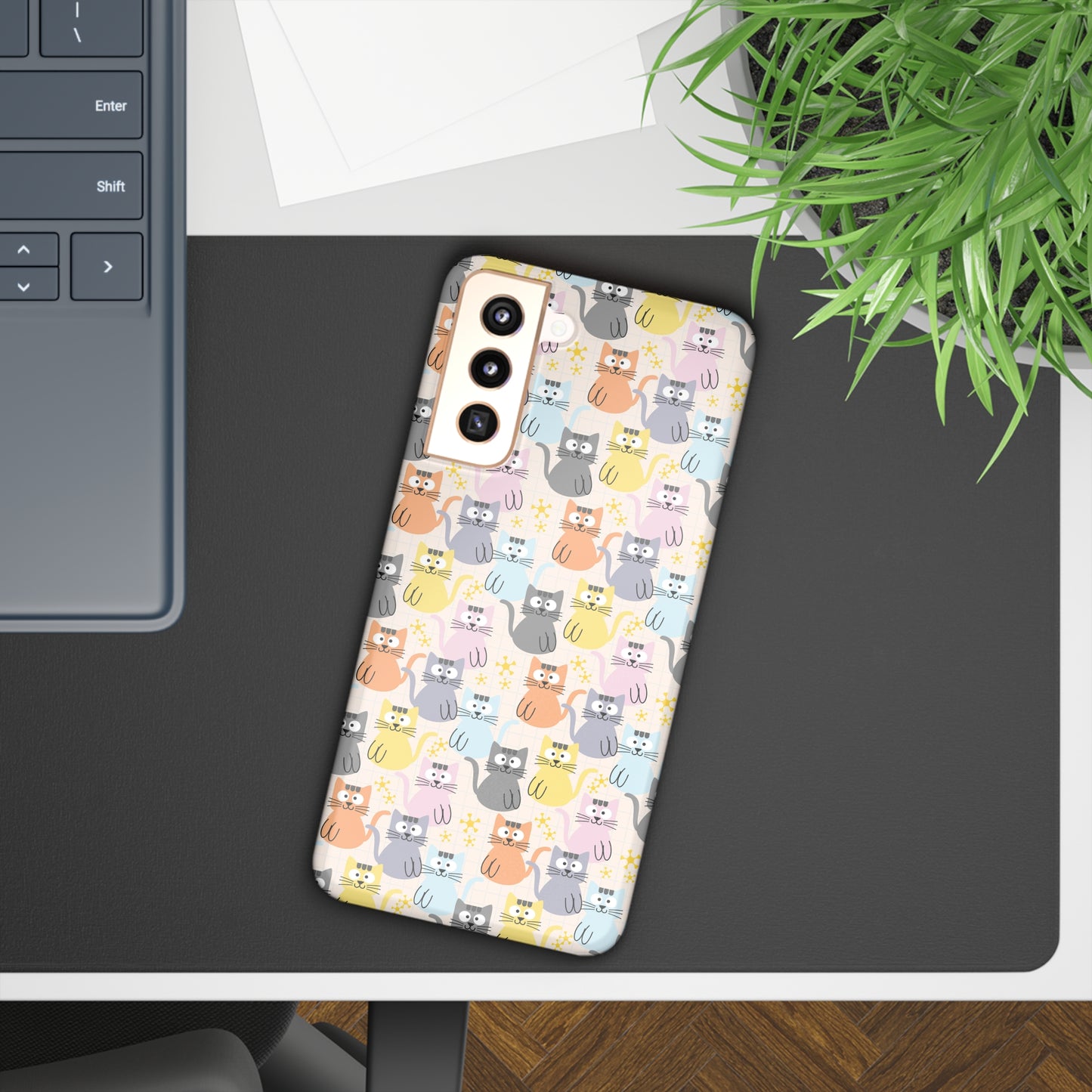 Adorable Cartoon Kitties: Pastel-Colored and Overflowing with Cuteness Samsung Slim Cases