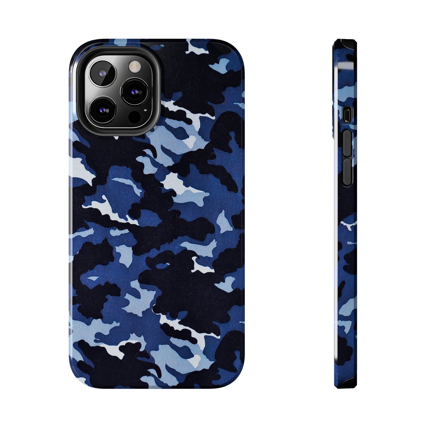 Deep Sea Concealment: Navy Blue Camouflage Iphone Tough Phone Case