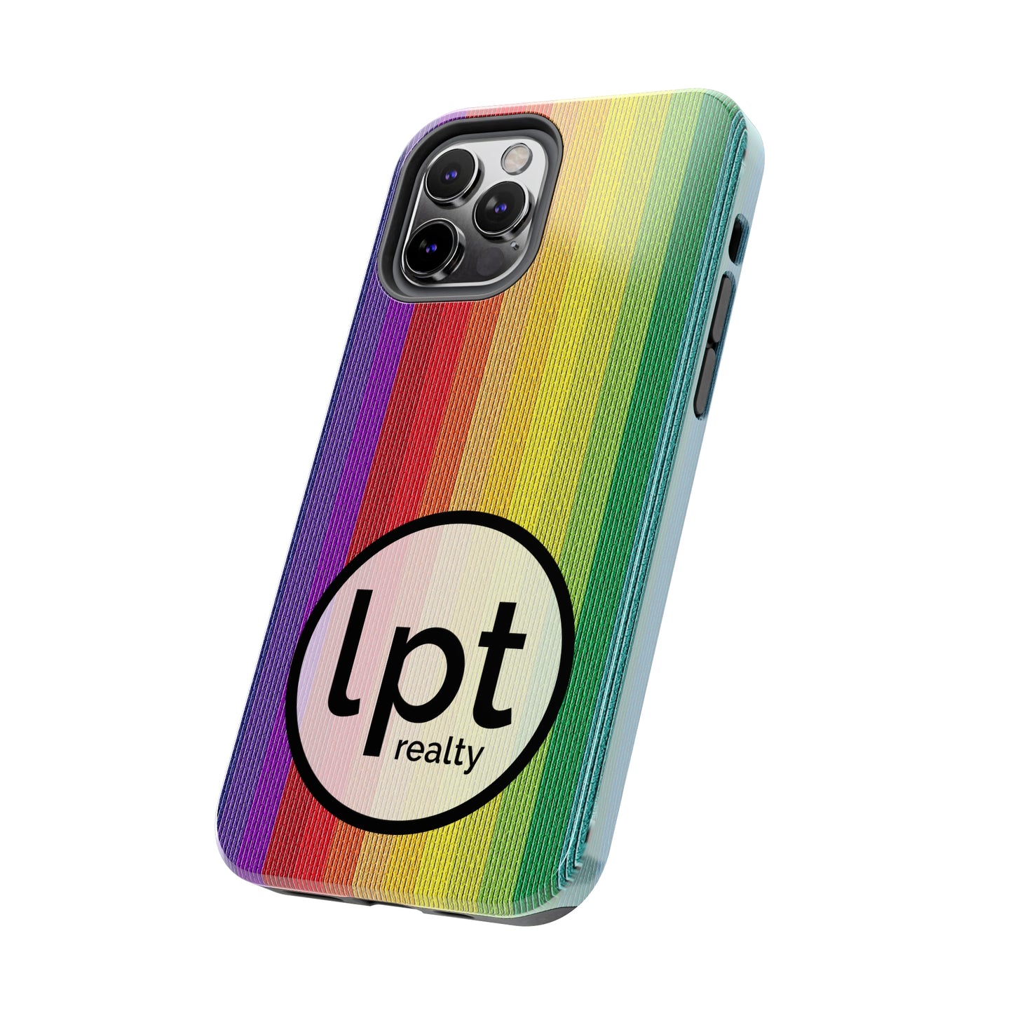 LPT Realty Logo -  Rainbow Stripe Design Iphone Tough Phone Case