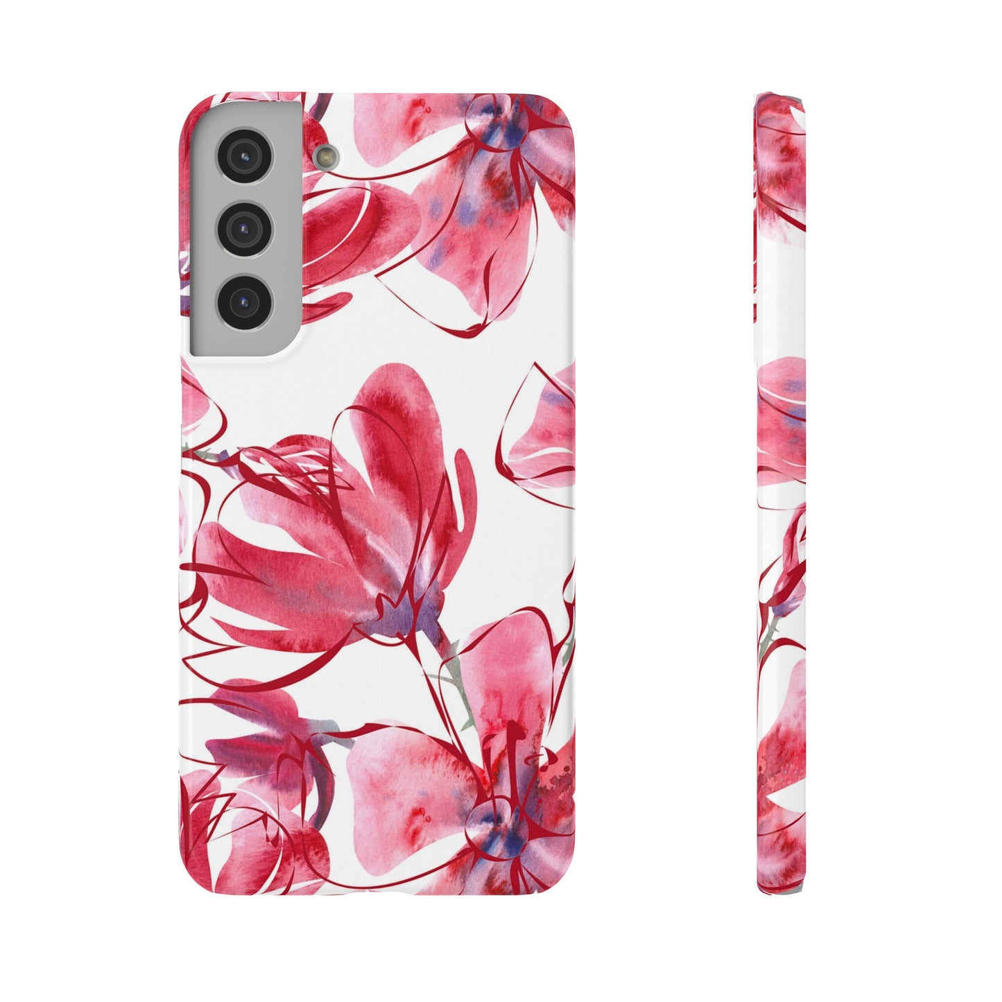 Large Pink Flower Samsung Slim Cases