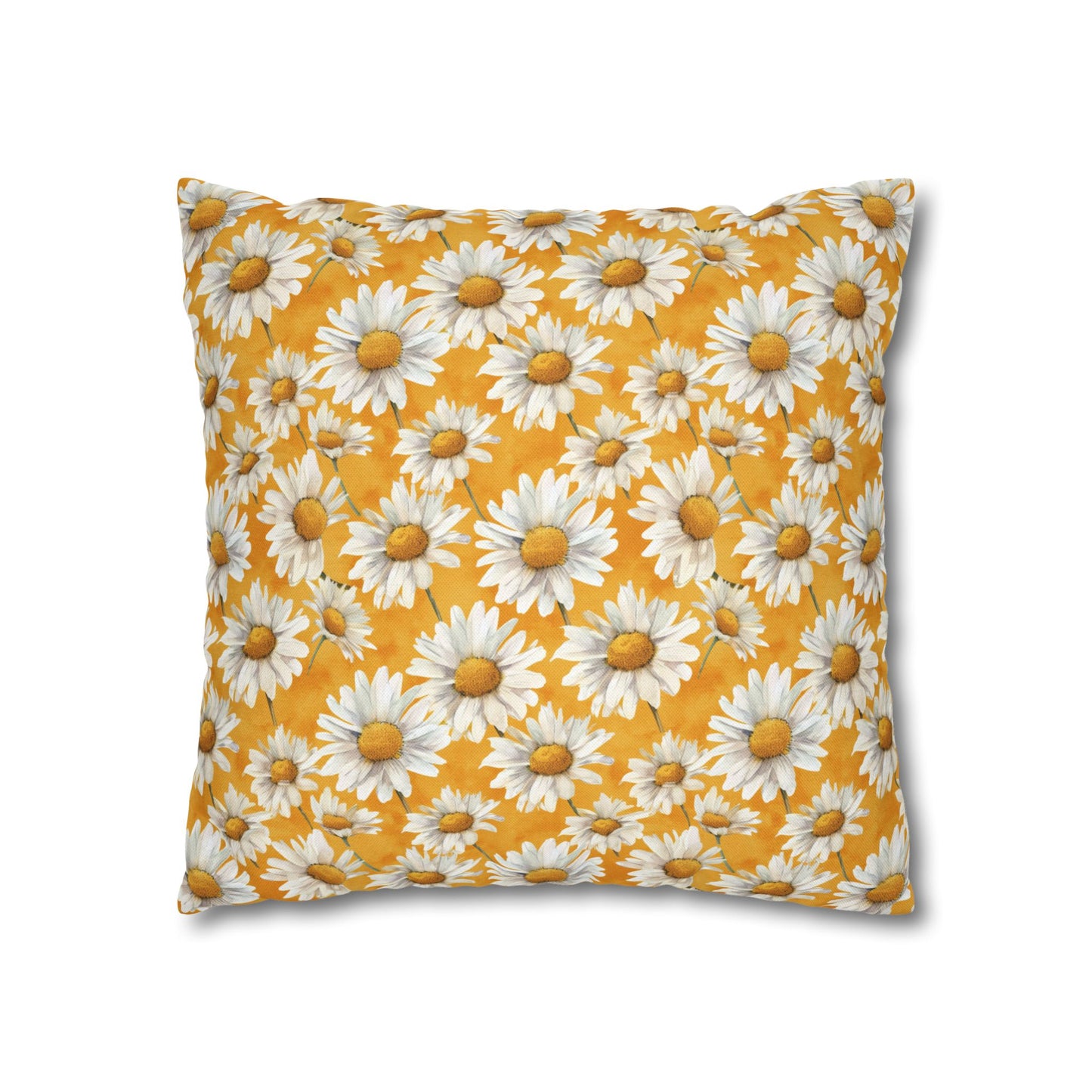 Golden Daisy Field with Vibrant Yellow Floral Design Spun Polyester Square Pillowcase 4 Sizes