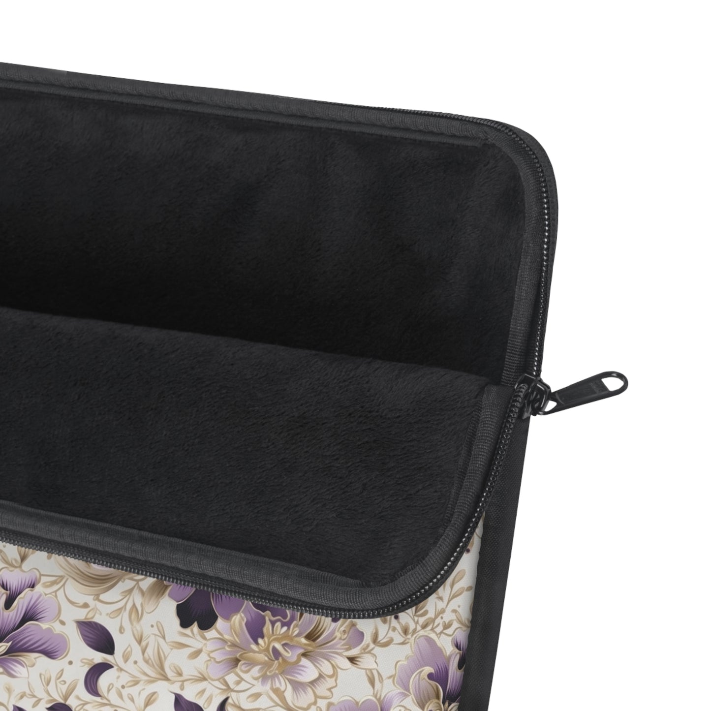 Purple Majesty: Watercolor Floral Design with Gold Foliage Accents - Laptop or Ipad Protective Sleeve 3 Sizes