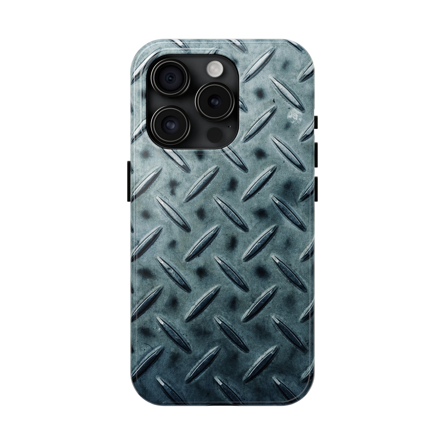 Blue Steel Diamond Plate Design Iphone Tough Phone Case