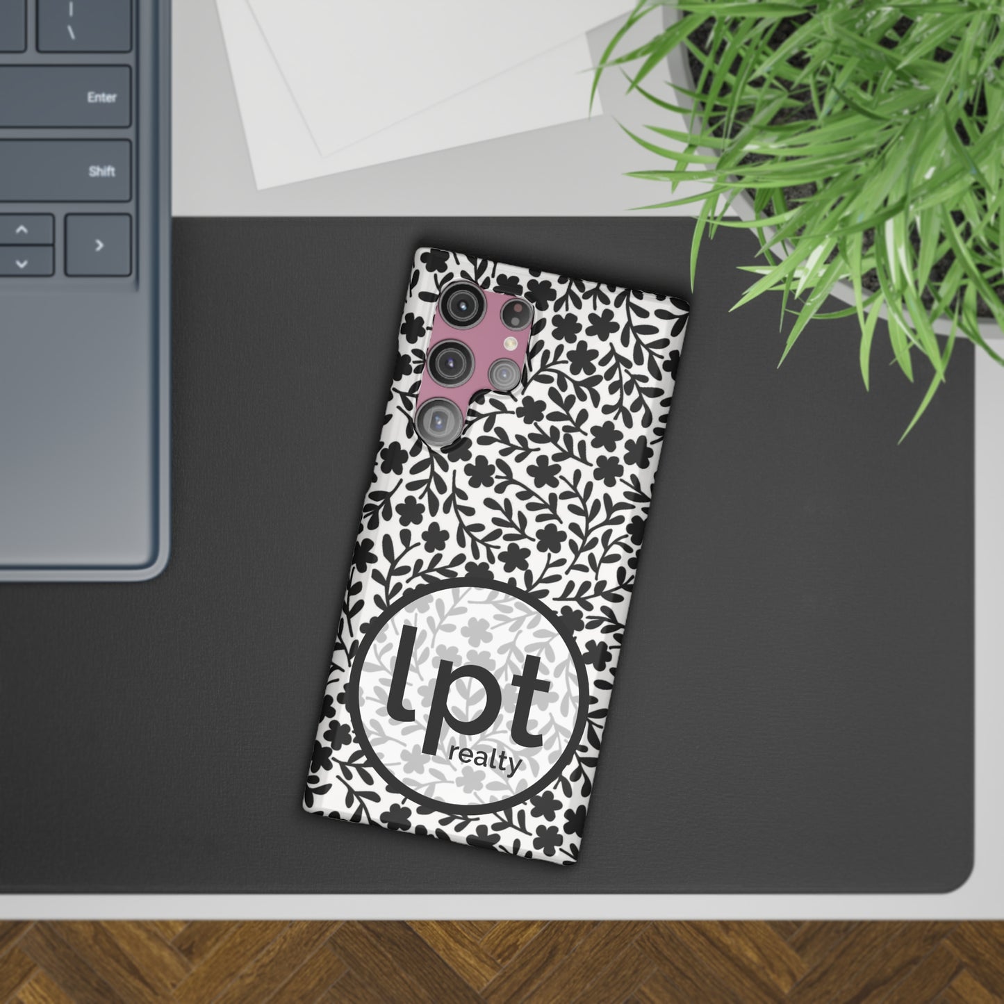 LPT Realty Logo -  Black & White Floral Design Samsung Slim Cases