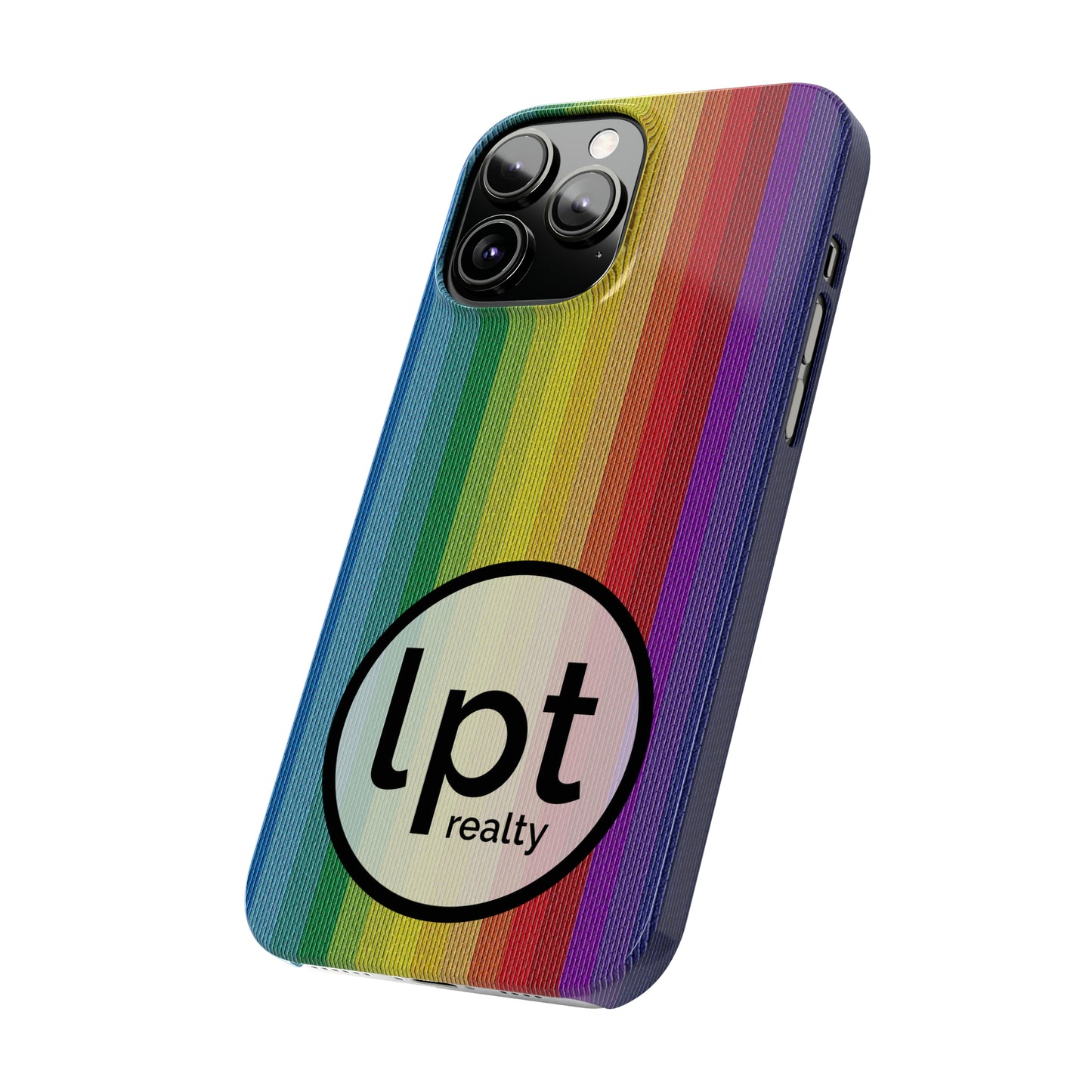 LPT Realty Logo -  Rainbow Stripe Design Iphone 15-12 Slim Phone Case