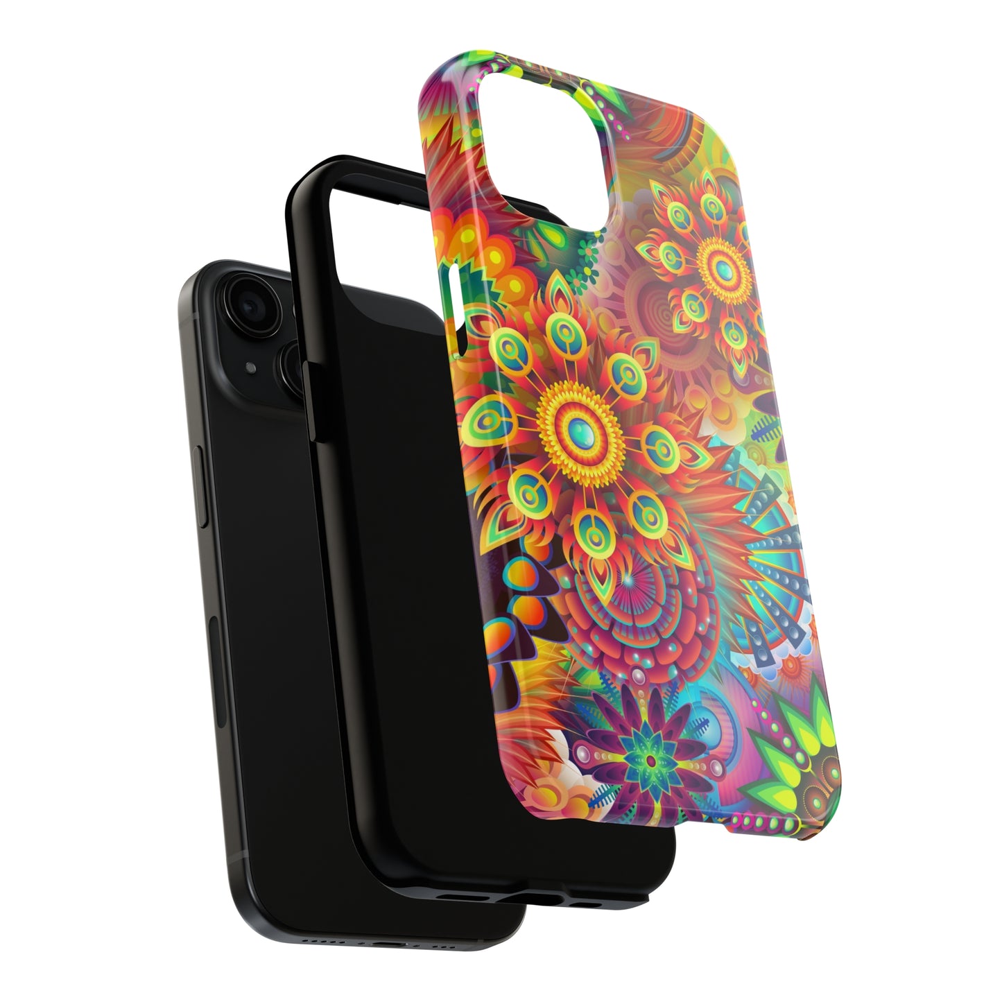 Rainbow Flower Power Design Iphone Tough Phone Case