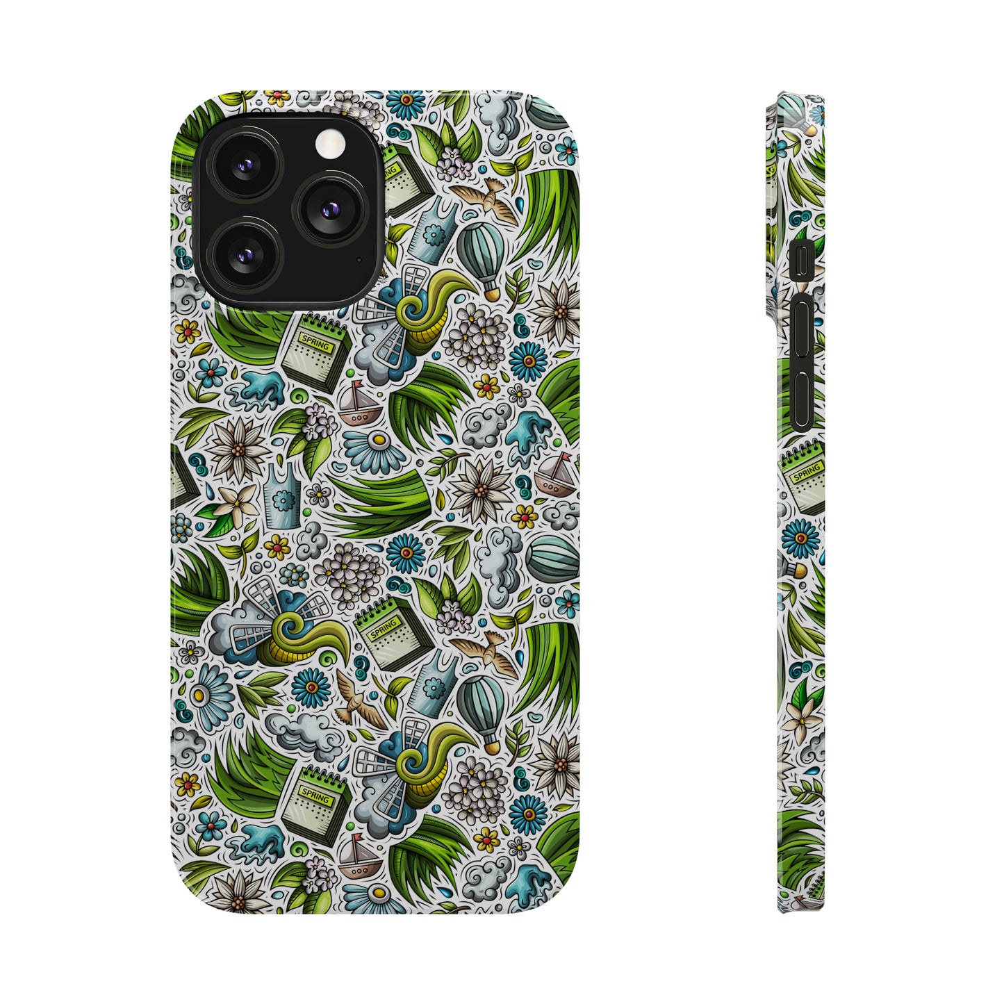 Spring Flowers and Gardening Design Iphone 15-12 Slim Phone Case