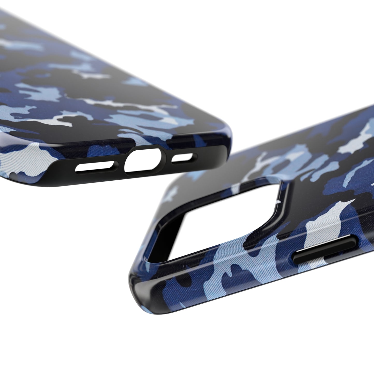 Deep Sea Concealment: Navy Blue Camouflage Iphone Tough Phone Case