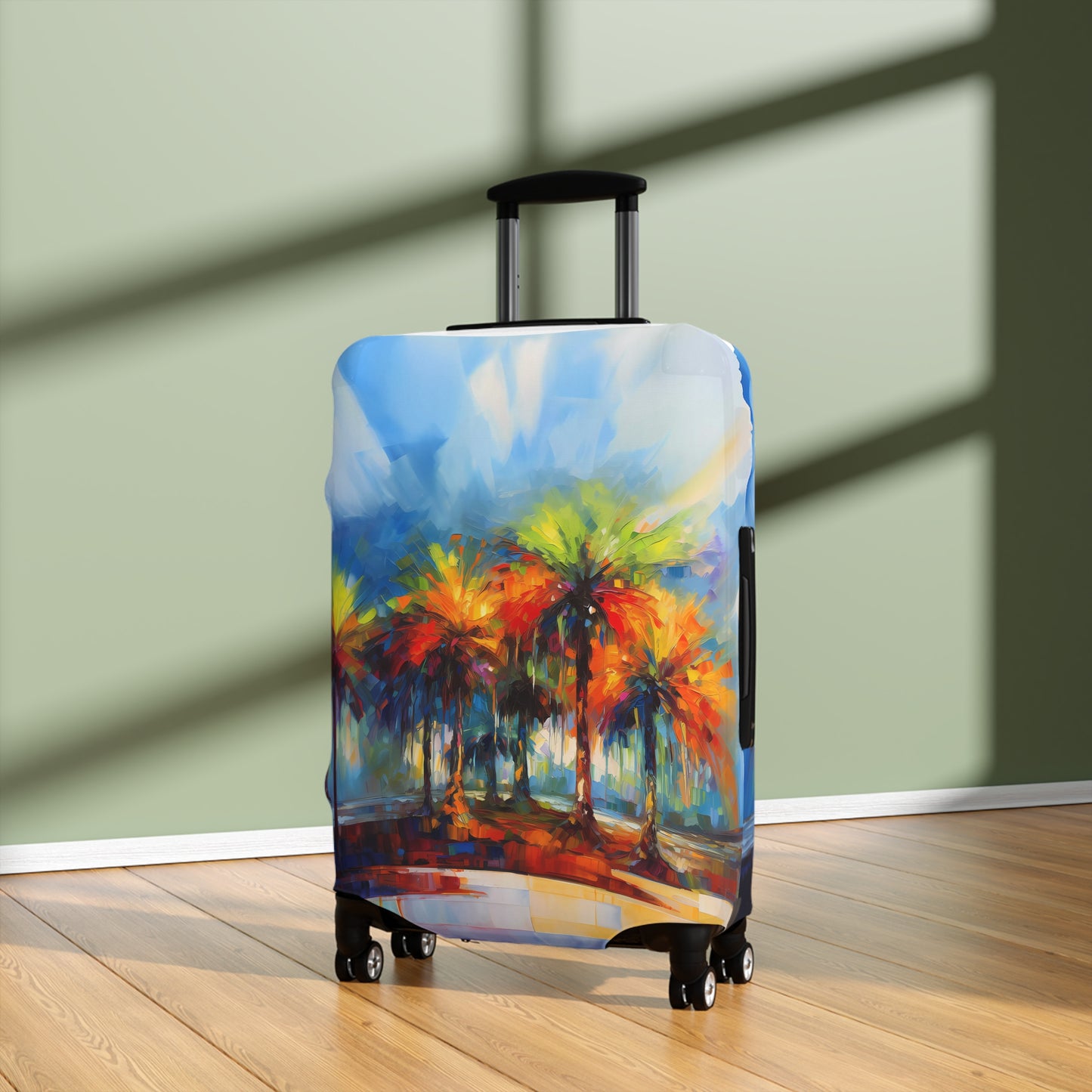 Dynamic Palmettos Abstract Depiction of South Carolina's Iconic Trees   - Luggage Protector and Cover 3 Sizes