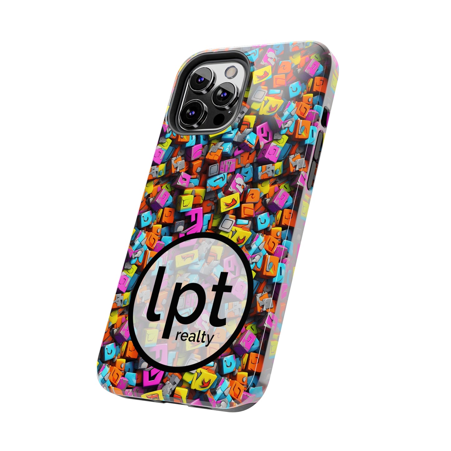 LPT Realty Logo -  3D Abstract Colorful Block Design Iphone Tough Phone Case