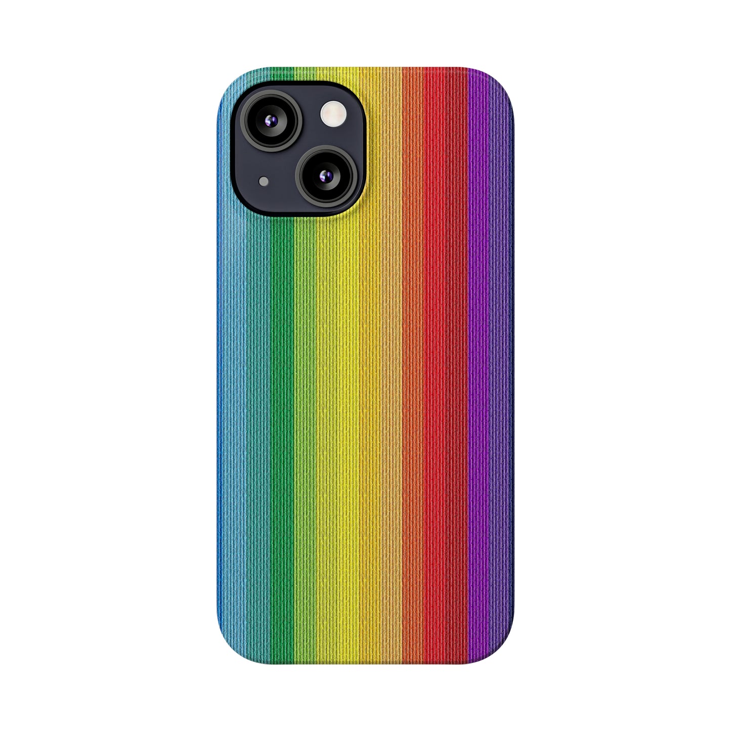 Rainbow Stripe Design Iphone 15-12 Slim Phone Case