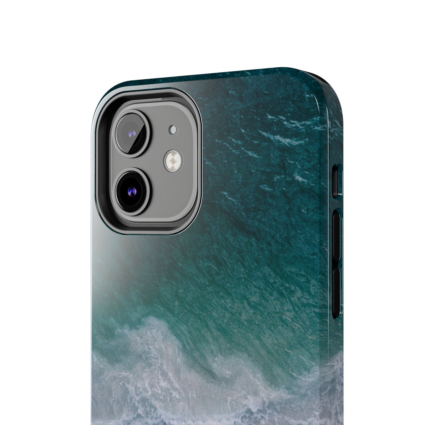 Ocean's Embrace: Deep Green Waters with White Waves Crashing onto the Beach Design Iphone Tough Phone Case