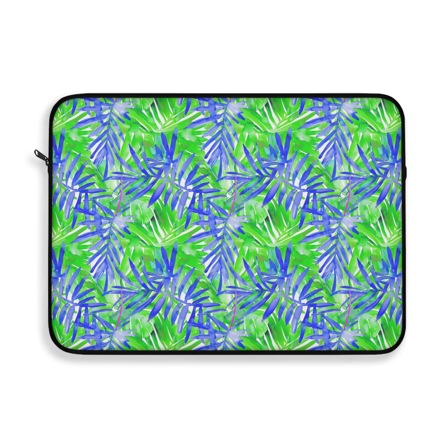 Tropical Harmony Blue and Green Palm Tree Leaves Laptop or Ipad Protective Sleeve Three Sizes Available