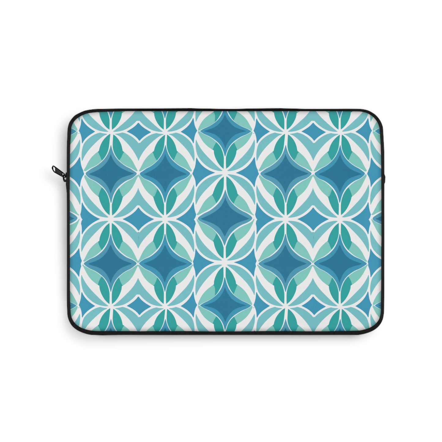 Retro Abstract Blue, Teal, and Aqua Pattern Laptop or Ipad Protective Sleeve 3 Sizes Available