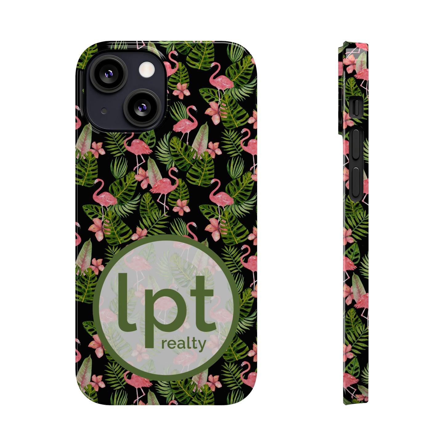 LPT Realty Logo -  Tropical Flamingos Iphone 15-12 Slim Phone Case